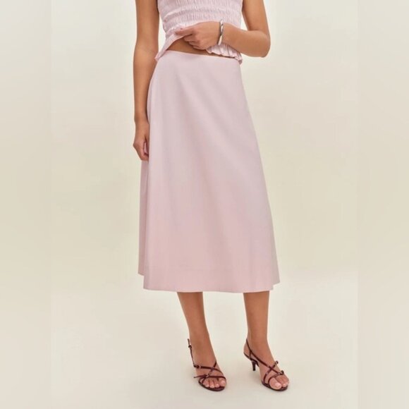 NEW Reformation Laguna Two Piece Matching Midi Set Cherry Blossom Pink US 4 UK 8 - Picture 2 of 16